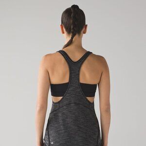 Lululemon On Track Tank with Built-in Bra - Heathered Black - Size 4
